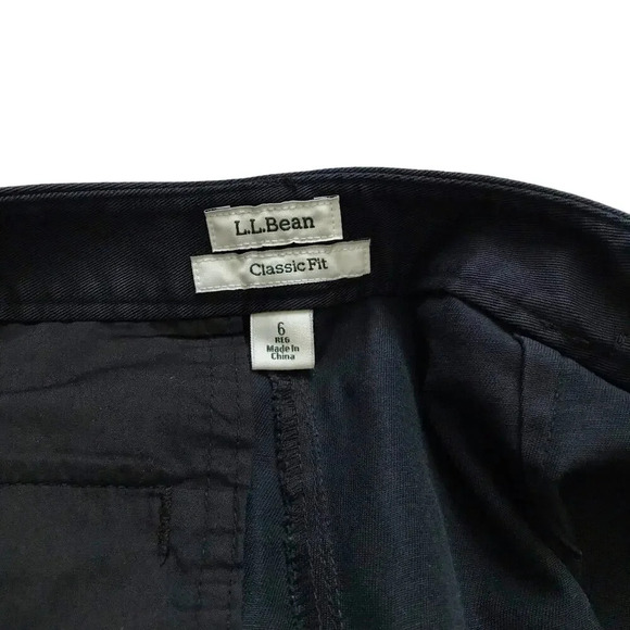 L.L. Bean Classic Fit Soft Black Straight Pants Women 6 - Picture 8 of 10